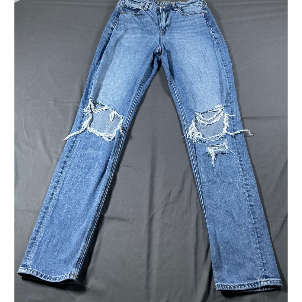 American Eagle Outfitters High Rise Distressed Blue Jeans